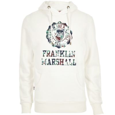 Ecru Franklin & Marshall branded hoodie